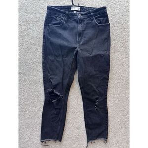 Abercrombie & Fitch Jeans 28 6R Curve Love Skinny High Rise Ankle Black Denim‎